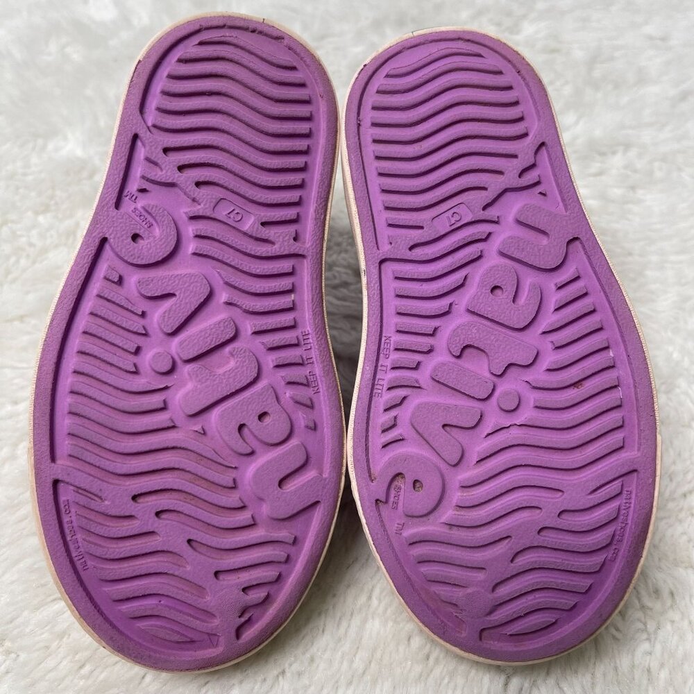 Native Kid's Purple Jefferson Rubber Washable Sneakers Slip On Shoes Size 7 - Picture 5 of 10